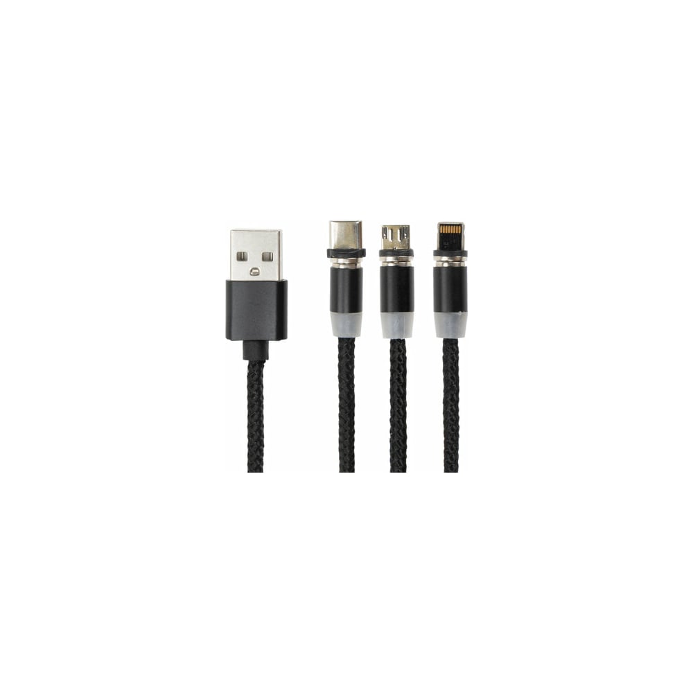 Магнитный кабель SONNEN для зарядки 3в1 USB 2.0-Micro USB/Type-C/Ligtning,  1м, черный 513561 - выгодная цена, отзывы, характеристики, фото - купить в  Москве и РФ