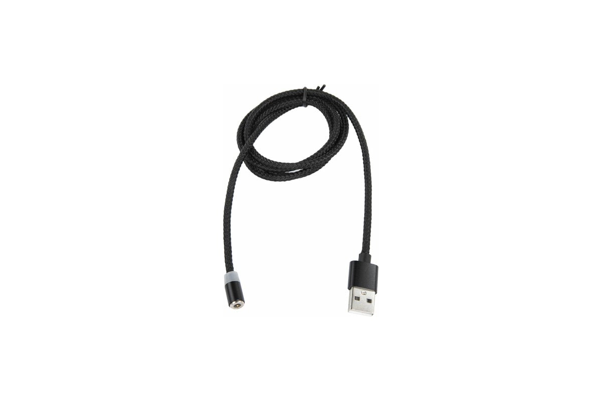 Магнитный кабель SONNEN для зарядки 3в1 USB 2.0-Micro USB/Type-C/Ligtning,  1м, черный 513561