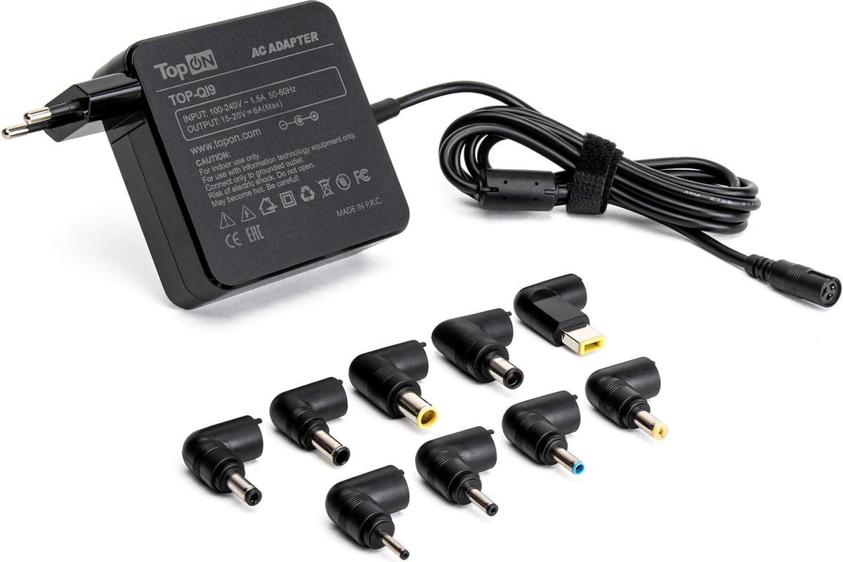 Универсальный блок питания TopOn 90W 15-20V 9 коннекторов TOP-QI9 ...