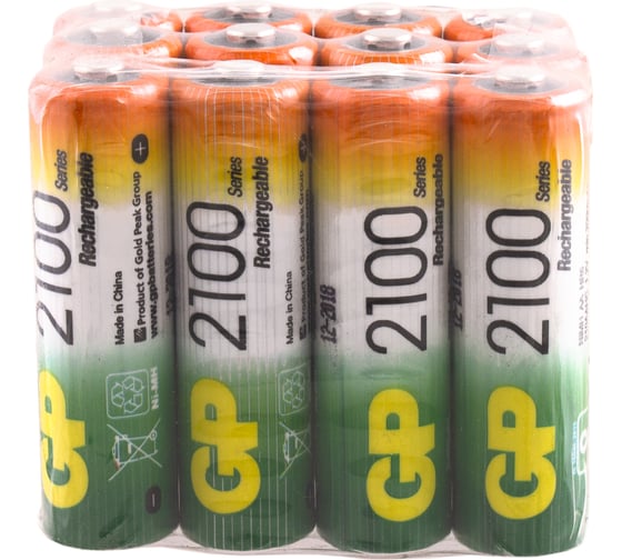 Аккумуляторные пальчиковые батарейки АА GP hr6 2100 mah/мАч, никель-металлгидрид ni-mh 12 шт GP 210AAHC-B12