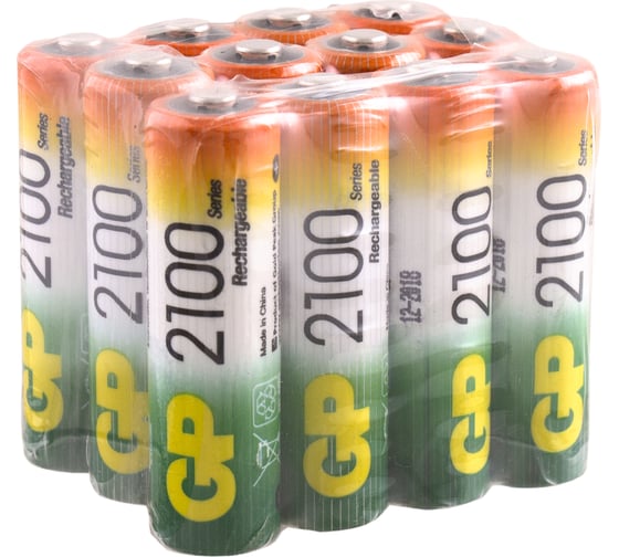 Аккумуляторные пальчиковые батарейки АА GP hr6 2100 mah/мАч, никель-металлгидрид ni-mh 12 шт GP 210AAHC-B12