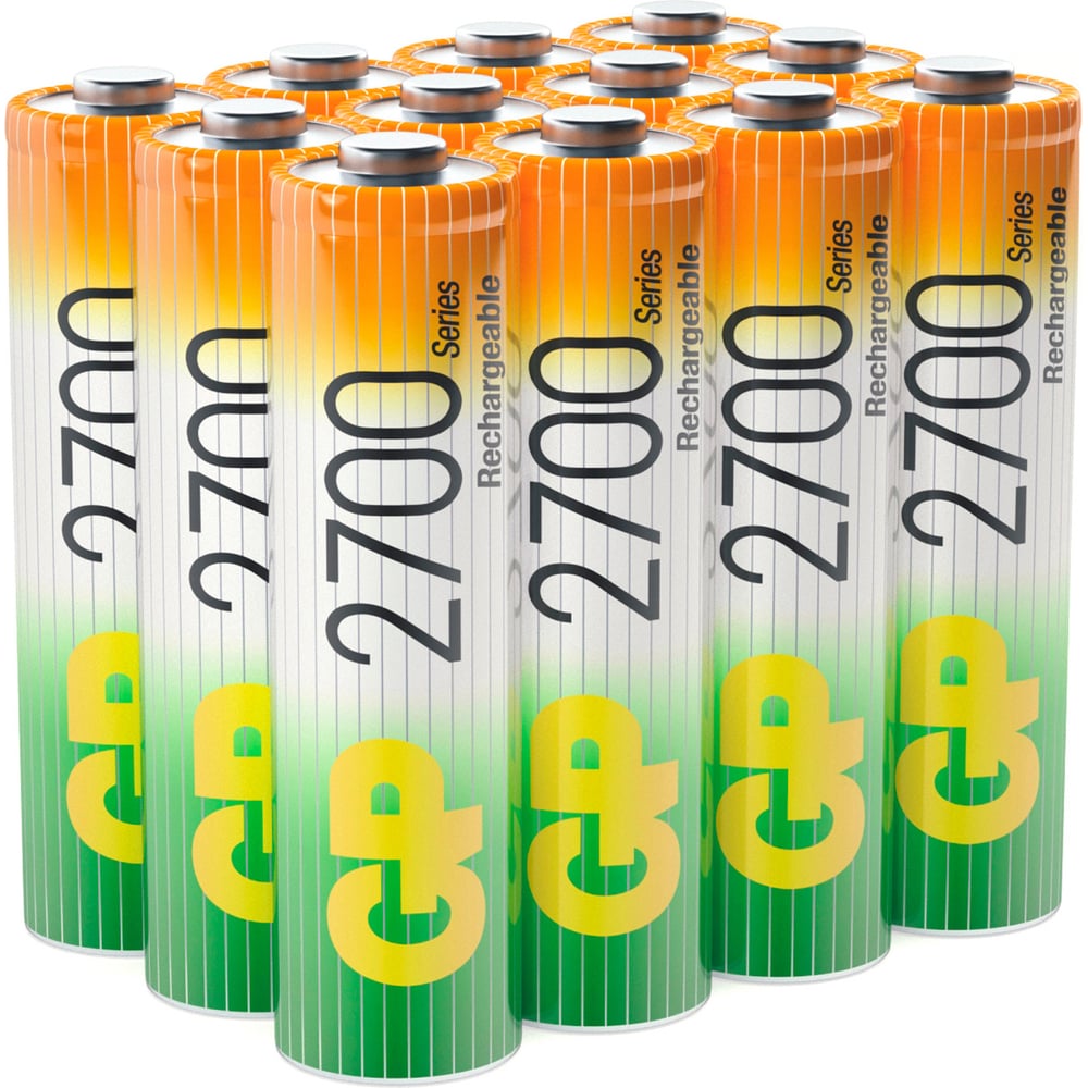 Аккумуляторные пальчиковые батарейки АА hr6 2700 mah/мАч ni-mh 12 шт GP ...