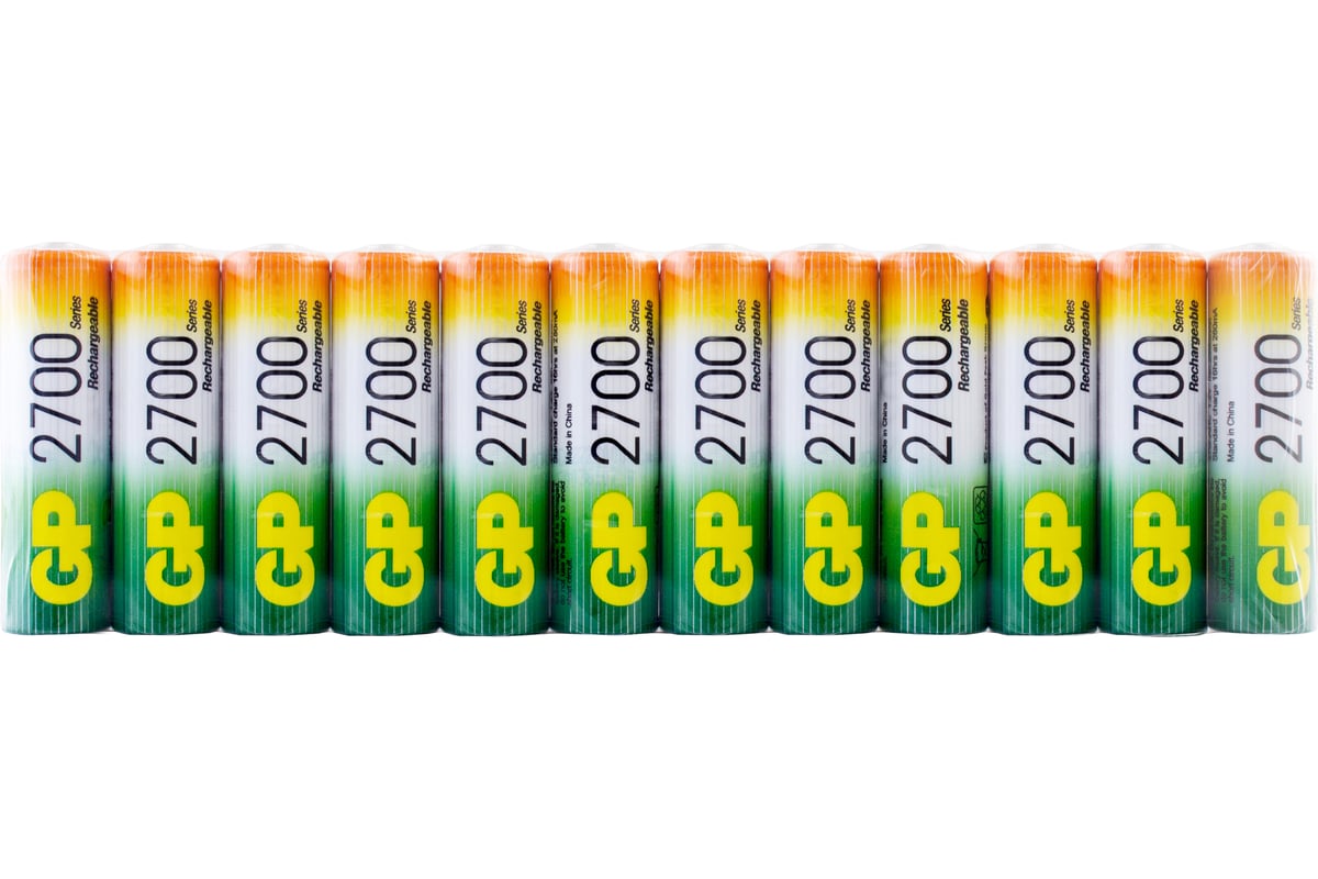 Аккумуляторные пальчиковые батарейки АА GP hr6 2700 mah/мАч ni-mh 12 ...