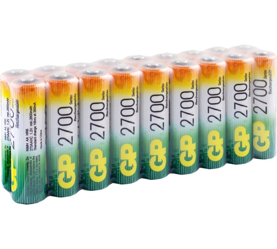 Аккумуляторная батарея GP аа пальчиковые hr6 2700 mah/мач ni-mh 18 шт. в упак 270AAHCRGY-B18 23948517 1