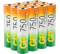 Аккумуляторные мизинчиковые батарейки ААА hr03 750 mah/мАч ni-mh 12 штук блистер GP 75AAAHC-B12
