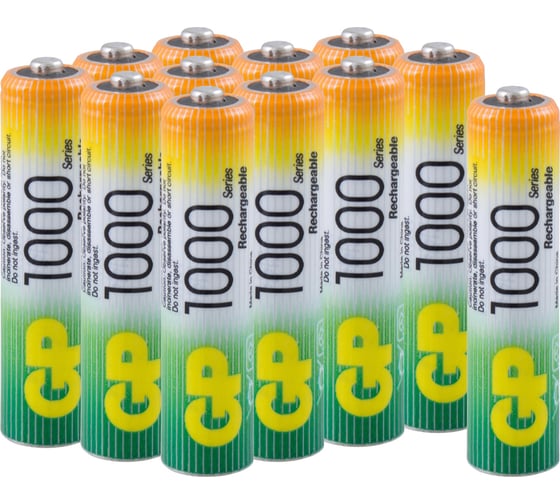 Аккумуляторные мизинчиковые батарейки ААА hr03 1000 mah/мАч ni-mh 12 шт GP 100AAAHC-B12
