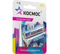 Алкалиновые элементы питания КОСМОС LR6 6 шт. на блистере, KOCLR6BL6