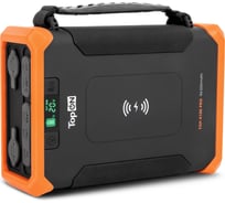Внешний аккумулятор TopOn 96000mah dc 84w, type-c pd 60w, 2 usb qc3.0 18w, qi 10w, 2 авторозетки 180w, фонарь, защита от брызг, lifepo4 TOP-X100PRO