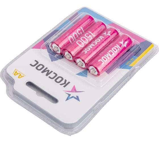 Аккумулятор КОСМОС 1500мАч R6 (AA) NiMH 4BL, KOCR6NIMH1500mAh4BL