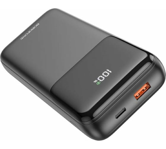 Внешний аккумулятор Borofone BJ22A 22.5W+PD20W, дисплей, кабель Type-C, 8-pin, 3.0А (20000mAh), черный 900795 1