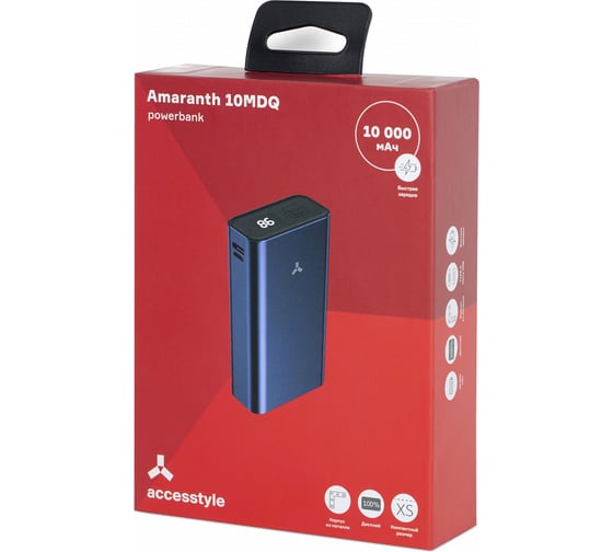 Внешний аккумулятор Accesstyle Amaranth 10MDQ Blue