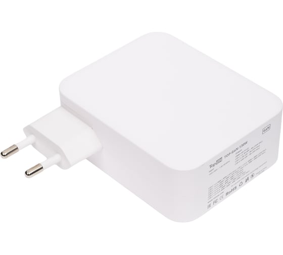 Блок питания TopOn GaN 130W 3 Type-C PD, PPS, USB QC Белый TOP-GaN-130W 1