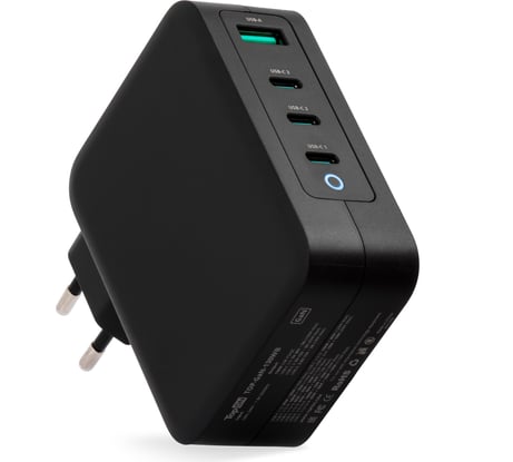 Блок питания TopOn GaN 130W 3 Type-C PD, PPS, USB QC Черный TOP-GaN-130WB