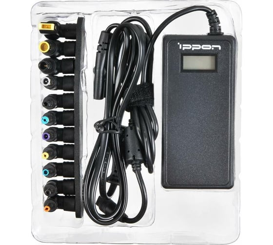 Блок питания IPPON D65U автоматический, 65W, 15V-19.5V, 11-connectors, 3.5A, 1xUSB, от бытовой электросети, 1 штука в упаковке 654526