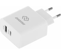 Сетевое зарядное устройство DIGMA DGW3D 3A (PD+QC) универсальное, белый, DGW3D0F110WH, 1 штука в упаковке 1655956