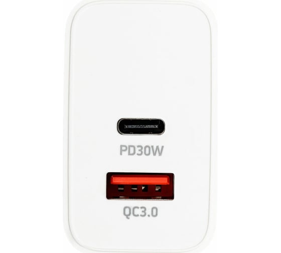Сетевое зарядное устройство DIGMA DGW3D 3A (PD+QC) универсальное, белый, DGW3D0F110WH, 1 штука в упаковке 1655956