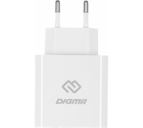 Сетевое зарядное устройство DIGMA DGW3D 3A (PD+QC) универсальное, белый, DGW3D0F110WH, 1 штука в упаковке 1655956