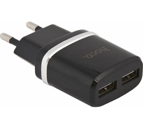 Зарядное устройство Hoco C12, 2xUSB, 2.4А, черный, 6957531063094