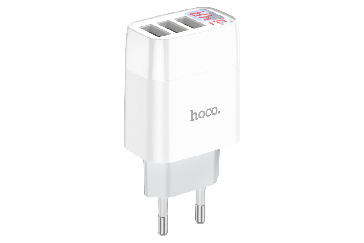 Зарядное устройство Hoco C93A, 3xUSB, 2.4А, белый, 6931474760593 - выгодная  цена, отзывы, характеристики, фото - купить в Москве и РФ