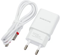 Сетевое ЗУ Borofone BA20A, 1хUSB-А + кабель AM-Type-C, 1 м, белый 23752-BA20AWT
