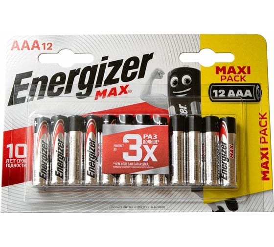 Батарейка Energizer ENR MAX AAA BP12 RU 7638900410204