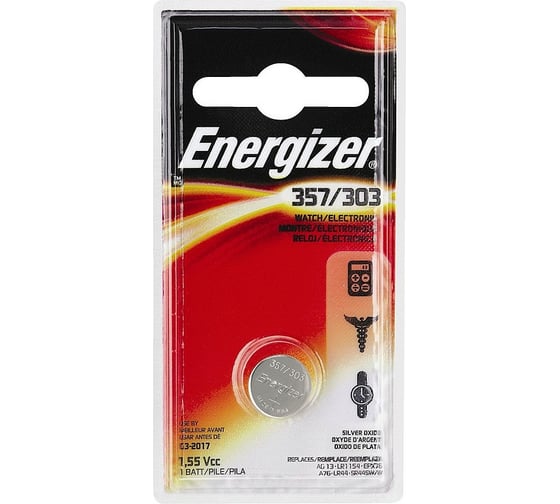 Батарейка Energizer Silver Oxide 357/303 1 шт/бл 7638900950021