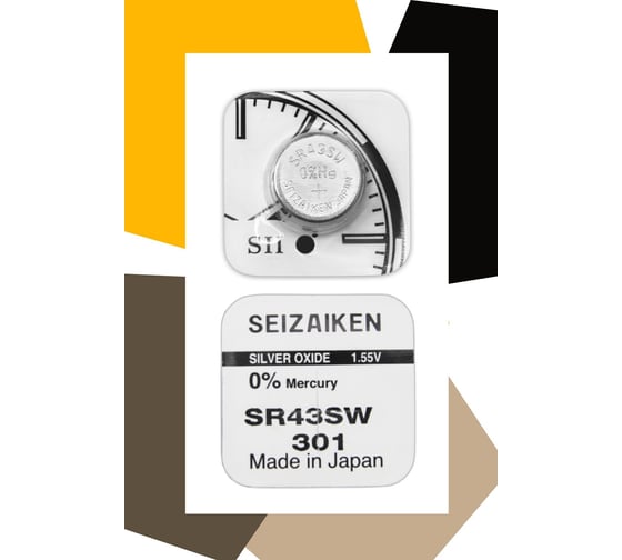 Батарейка SEIZAIKEN 301 (SR43SW) Silver Oxide 1.55V - 1 шт. 27400301