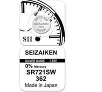 Батарейка SEIZAIKEN 362 (SR721SW) Silver Oxide 1.55V 27400362