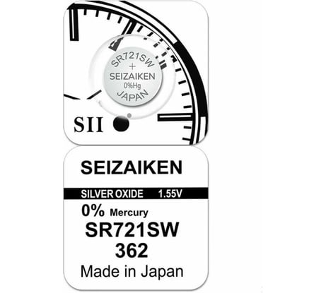 Батарейка SEIZAIKEN 362 (SR721SW) Silver Oxide 1.55V 27400362