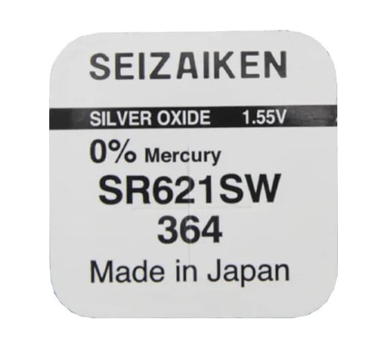 Батарейка SEIZAIKEN 364 (SR621SW) Silver Oxide 1.55V 27400364