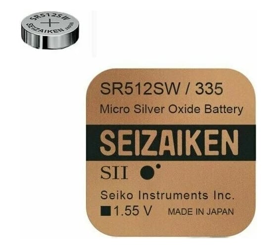 Батарейка SEIZAIKEN 335 (SR512SW) Silver Oxide 1.55V 27400335 1