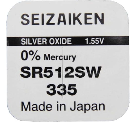 Батарейка SEIZAIKEN 335 (SR512SW) Silver Oxide 1.55V 27400335
