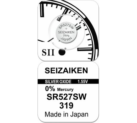 Батарейка SEIZAIKEN 319 (SR527SW) Silver Oxide 1.55V 27400319