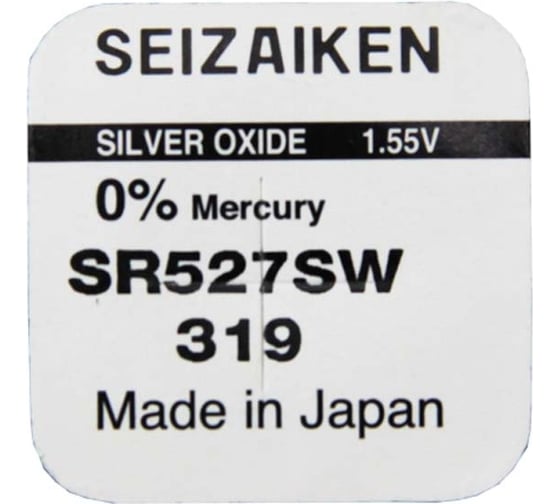 Батарейка SEIZAIKEN 319 (SR527SW) Silver Oxide 1.55V 27400319