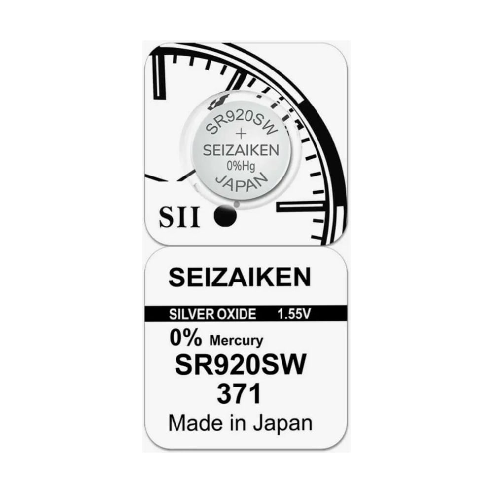 Батарейка SEIZAIKEN 371 (SR920SW) Silver Oxide 1.55V 27400371