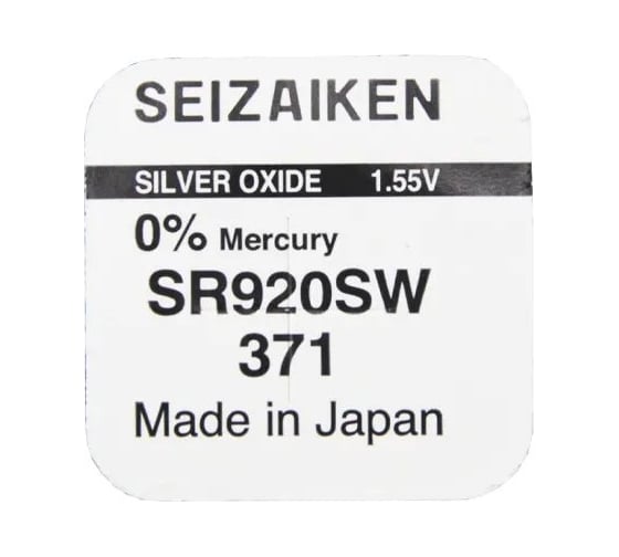 Батарейка SEIZAIKEN 371 (SR920SW) Silver Oxide 1.55V 27400371