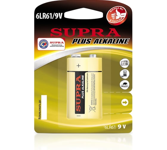 Батарейка Крона Supra 6LR61-BP1
