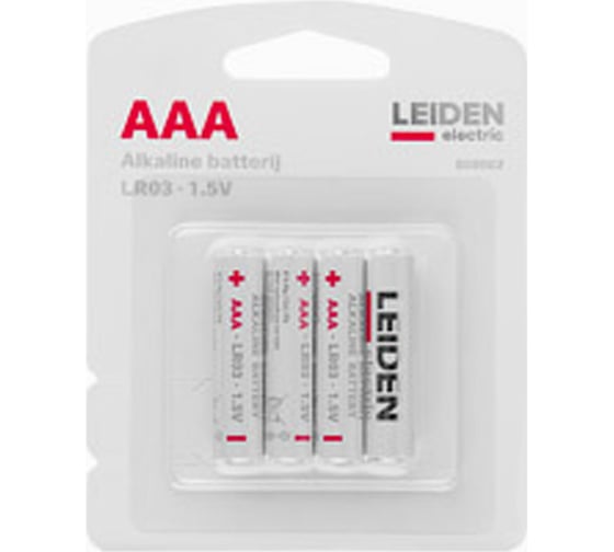Батарейка LEIDEN ELECTRIC AAA 1,5 V алкалиновая 4 штуки 808002