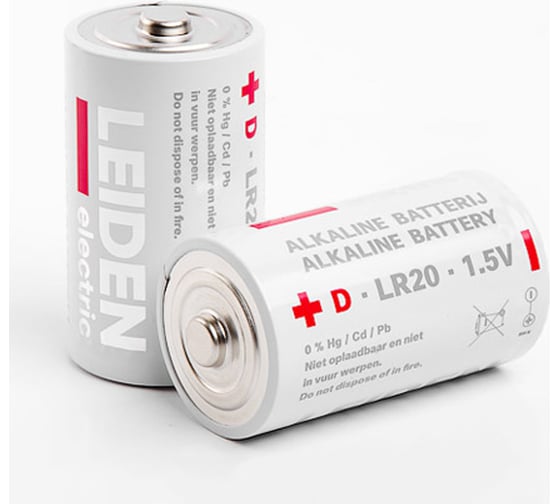 Батарейка LEIDEN ELECTRIC D 1,5 V алкалиновая 2 штуки 808005