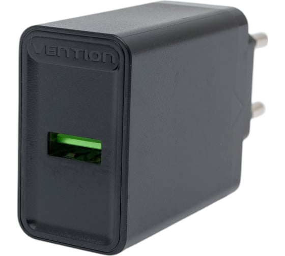 Сетевое зарядное устройство VENTION на 1 порт USB A QC 3.0, 2.4A, черный FABB0-EU