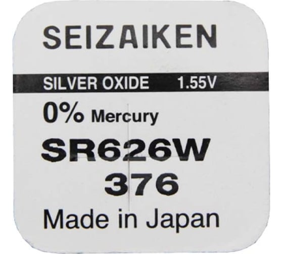 Батарейка SEIZAIKEN 376 (SR626W) Silver Oxide 1.55V 27400376