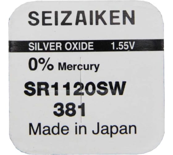 Батарейка SEIZAIKEN 381 (SR1120SW) Silver Oxide 1.55V 27400381