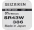 Батарейка SEIZAIKEN 386 (SR43W) Silver Oxide 1.55V 27400386 2