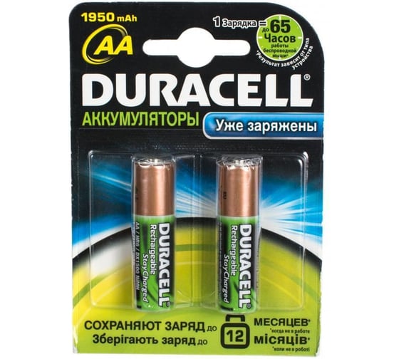Duracell Аккумулятор HR6-2BL 1950mAh предзаряженные блист.2 шт 221415 1