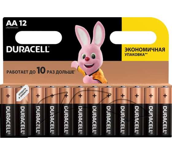 Батарейка пальчиковая LR MX 1500/LR6 Basic 12шт Duracell 221413 1