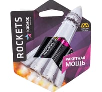 Батарейка пальчиковая Premium LR6 4шт КОСМОС KOSLR6ROCKETS4BL