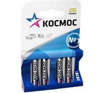 Пальчиковая батарейка LR6 4шт КОСМОС KOCLR64BL