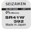 Батарейка SEIZAIKEN 392 (SR41W) Silver Oxide 1.55V 27400392 1