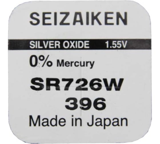 Батарейка SEIZAIKEN 396 (SR726W) Silver Oxide 1.55V 27400396