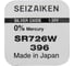 Батарейка SEIZAIKEN 396 (SR726W) Silver Oxide 1.55V 27400396 2